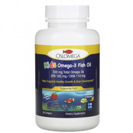 Oslomega Kids Omega 3 Fish oil клубничный вкус (ЭПК165/ДГК110) 60 капс