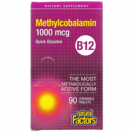 Natural Factors Метилкобаламин 1000 мг 90 жев таб